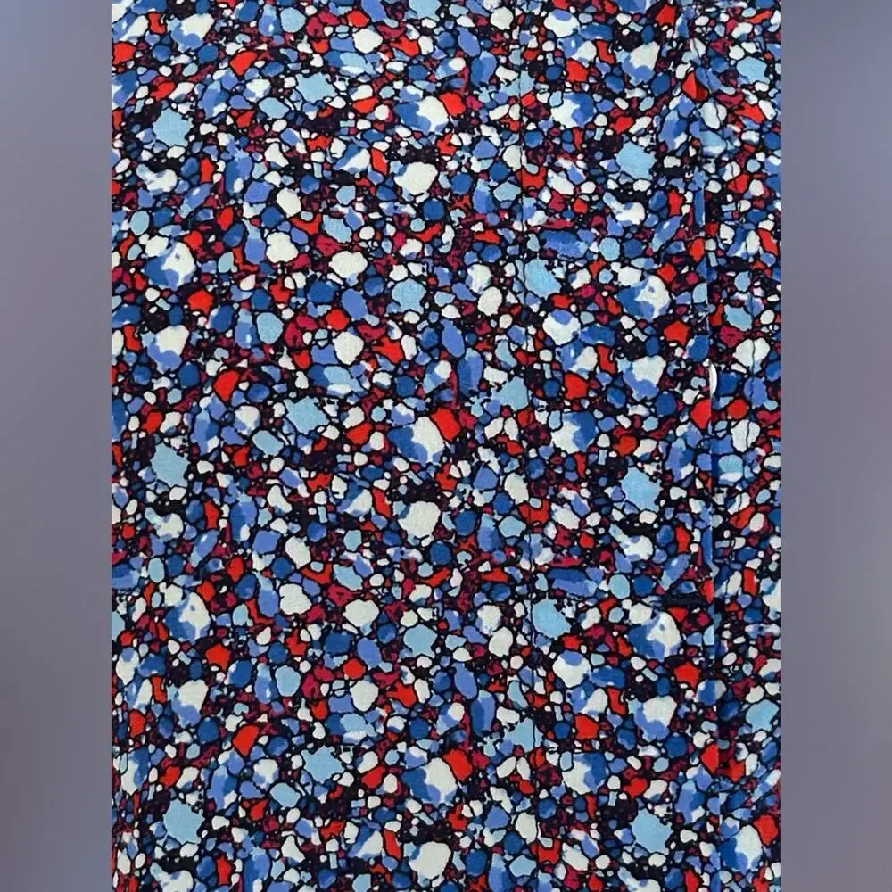 Tory burch Gigi silk shirt dress front tie red white and blue mini size 8